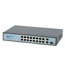 MaxLink PSAT-19-16P-250 PoE switch, 18x LAN/16x PoE 250m, 1x SFP, 802.3af/at, 150W